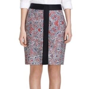 Brooks Brothers paisley silk pencil skirt 2 New